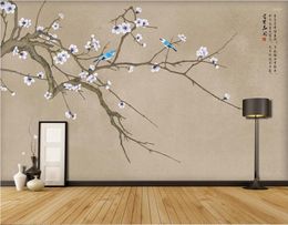 Wallpapers Custom Large-scale Mural Wallpaper Wall Covering Chinese Style Hand-painted Meticulous Flowers And Birds Background