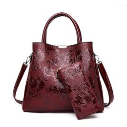 Evening Bags 2022 Printed Flowers Women Bag Handbag Shoulder Crossbody PU Leather Big Casual Designer Female Bolsas Sac A Main