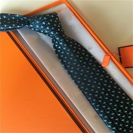 2023 Luxury Tie Men Letters 100% Tie Silk Black Blue Adult Jacquard Party Wedding Business Woven Fashion Design Hawaii Ties Box