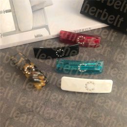 Rhinestone Letter Barrettes Square Elastic Hair Clips Simple Leopard Hairpins Designer G Barrettes Without box