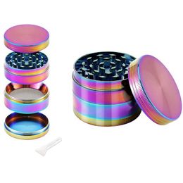 Smoking Accessories Colourful zinc alloy grinder with 4 layers pattern 40mm to 63mm Manual smoke grinder