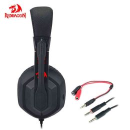 Headsets Redragon Professional Wired Gaming Headphones With Microphone For Computer PS4 PS5 Xbox Bass Stereo PC Gaming Headset Gifts T220916