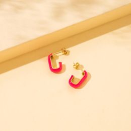 Stud Earrings OUREX Fashion Asymmetric Candy Colour Geometry Lady Same Model Birthday Gift Alloy Jewellery Wholesale
