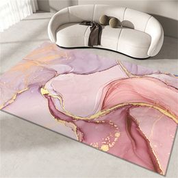 Carpet for Living Room Pink Gold Oil Painting Washable Decoration Floor Lounge Rug Large Area Rugs Bedroom Home Decor mat 220919