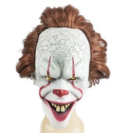 Oggetti di scena horror di Halloween Maschera da clown Party Maschera da fantasma Fantasma da clown 2 Maschere Pennywise Copricapo per parrucca