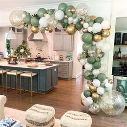 Other Event Party Supplies 119Pcs Vintage Green White Gold Latex Balloon Garland Arch Kit for Kids Jungle Birthday Party Baby Shower Wedding Decorations 220916