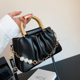 Evening Bags Fashion Pleated Tote Bag High Quality Pu Leather Small Crossbody All-match Shoulder Texture Women's Handbags