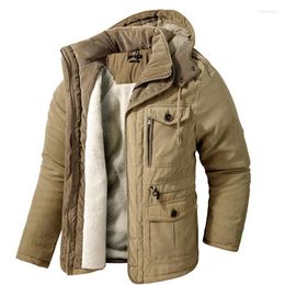 Men's Down Men's & Parkas Men Warm Jacket Winter Parka Hooded Windbreaker Cotton Padded Thick Coat Male Slim Fit Casual Fleece Jackets