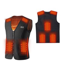 Men's Vests 7 Areas Men Heated vest Smart heating Cotton USB Infrared Electric Heating Women Outdoor Thermal Winter Warm Jacket 220916