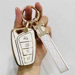 TPU Car Case Shell For Hyundai Santa Fe Sport Ix45 Equus Centennial Genesis G80 Grandeur Azera 2013-2016 Cover Fob Keychain 0919