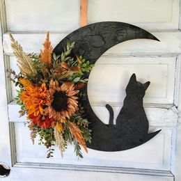 Halloween holiday party door hanging ornaments moon dead branches rattan wreath wreath atmosphere decoration