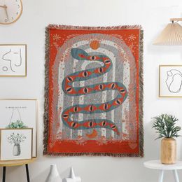 Blankets Snake Casual Blanket Nordic Home Decoration Bohemian Single Tapestry Leisure Carpet Sofa Cover Tassel Throw Picnic Mat