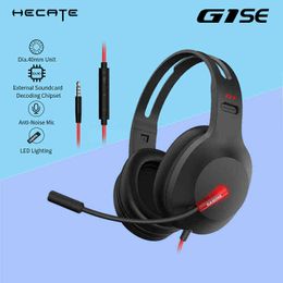 Headsets EDIFIER HECATE G1SE Gaming Headphones 3.5mm Wired 40mm Unit Noise Reduction Mic LED Lightweight Gaming Headset for Xbox/PC/PS4 T220916