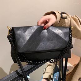 Evening Bags Big Metal Chain Shoulder For Women Large Capacity Leather Messenger Bag All Match Crossbody Ladys Designer Handbags Sac