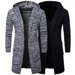 Men's Trench Coats 2022 Autumn Winter Men's Long Sleeve Slim Jacket Stylish Cardigan Knit Warm Sweaters Jackets For Male Overcoat Y913