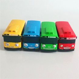 Diecast Model car 4pcs/set Tayo the little bus Korean Amine oyuncak araba car model mini plastic pull back tayo bus for kids boy Christmas gift 220919