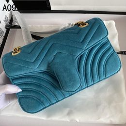 Shoulder Bags Luxury Women Designers Classic Flip Velvet Marmont Quilted handBag Gold Chain Crossbody hand Genuine Leather Messenger Bag