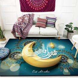 Carpets Ramadan Style Carpet Moon Large Area Rug Living Room Bedroom Sofa Coffee Table Hallway Bedside Non-Slip Floor Mat Blanket Tapete