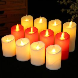 Candles LED Flameless 3PCS 6PCS Lights Battery Operated Plastic Pillar Flickering Candle Light for Party Decor 220919