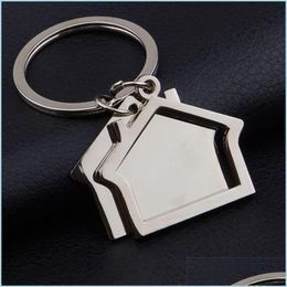 Key Rings 10 Pieces/Lot Zinc Alloy House Shaped Key Chains Novelty Keyrings Gifts For Promotion Keyring C3 Drop Delivery 2021 Jewellery Dhgl8