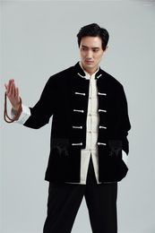 Ethnic Clothing Shanghai Storey Arrival Chinese Shirt Two-sides Wear Jacket Coat Style Reversible For Man 3 Colour