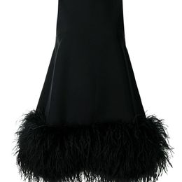 Casual Dresses TWOTWINSTYLE Feather Fur Dress For Women O Neck Sleeveless Loose Tassel A Line Female Streetwear Summer Fashion 220919