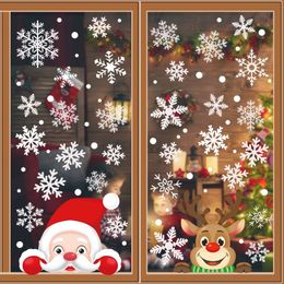 Christmas Decorations L Add Snowflakes Window Clings Decal Stickers New Year Winter Wonderland Ornaments Santa Claus Rein Packing2010 Amvsp