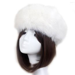 Berets Autumn Turban Hair Accessories Outdoor Fashion Winter Warm Girls Women Visor Cap Faux Fur Headband Band Earmuff