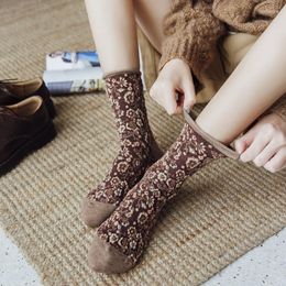 Women Socks Japanese Kawaii Cute Woman High Quality Fashion Harajuku Retro Vintage Streetwear Crew Sock For Floral Ruffle & Hosiery