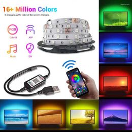 Strips 0.5-5M LED Strip Lights RGB /2835 Flexible Ribbon Tape Bluetooth-compatible APP Control Room TV Backlight Light Decor