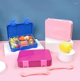 Dinnerware Sets Tritan Material Double Buckle Compartment Deepens Sealed Lunch Box Macaron Color Square