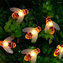 Strings Junejour Solar Power Light 10/20/30/40 LED Bee Shaped Bright String Lights Garden Party Outdoor Decor Lamp Fairy