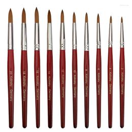Nail Brushes 20% Kolinsky Acrylic Kits Liquid Extend Art Tool Pen Natural Red Wool Handle Mink Artificial Hair Mixed