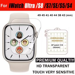 Highly Clear Transparent Soft screen protector for apple watch iwatch ultra S8 S7 SE S6 S5 49 45 41 40 44 38 42 unbreakable membrance