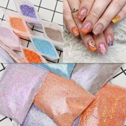 Nail Glitter 50g/Bag Aurora Irregular Flake Art Dust Ultra-thin Mixed Sparkly Iridescent Gradient Manicure Sequins Decoration A2