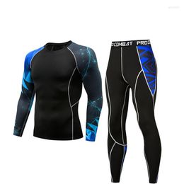 Men's Tracksuits Fitness Thermal Underwear Compression T-shirt Tights Cold Winter Running Sportswear Quality Suit