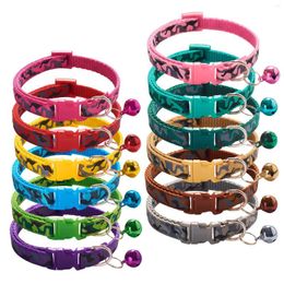 Dog Collars Beautiful Cats Collar Polyester Camouflage Adjustable With Bell For Pet Supplies Animal Goods 2022 1 Piece