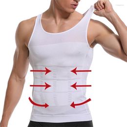 Men's Body Shapers Men's Black White Slimming Vest Men Waist Trainer Shaper Gynecomastia Shapewear Compression Belly Tummy Trimmer