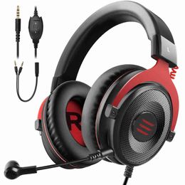 Headsets EKSA Gaming Headphones Wired Gamer Headset 3.5mm Over Ear Headphones With Noise Cancelling Mic For PC/Xbox/PS4 One Controller T220916
