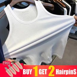 Men's Tank Tops Man Men Male Vest Top Solid Colour Summer Youth Tight-fitting Stretch Bottoming Slim-fit Sports Sling Sweatshirt Vests