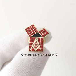 Brooches 1pcs Red Freemason Pins And Brooch LAPEL PIN TIE TACK Euclid's 47th Problem Pythagorean Theorem Masonic Metal Blue Lodge