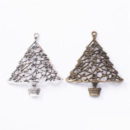 Charms 50 Pcs Large Size Christmas Tree Charm Marry Day Charms Pendant In Antique Sier Bronze Colour 62X48Mm C3 Drop Delivery 2021 Jew Dhjvo