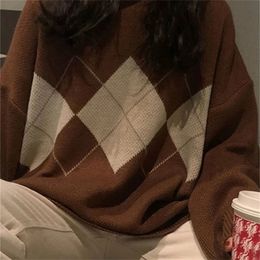 Women s Sweaters Knitted Fashion Oversized Pullovers Ladies Winter Loose Korean College Style Jumper Sueter Mujer 220916