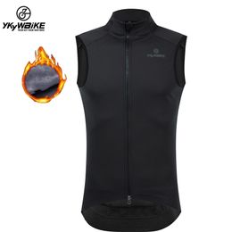 Men's Vests YKYWBIKE Winter Cycling Vest Windproof Waterproof fleece Vest MTB Bike Bicycle Clothing Sleeveless Cycling Jacket 220919