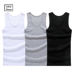 Men's Tank Tops 3pcs/lot Cotton Mens Underwear Sleeveless Tank Top Solid Muscle Vest Undershirts O-neck Gymclothing T-shirt men's vest 220919