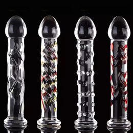 Beauty Items New sexy Products glass anal plug crystal real dildo penis tools for men women ass vagina Screw Anal Artificial Dick Phallus