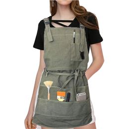 Aprons Canvas painting teacher oil work gouache Watercolour apron artist neutral painter art gardening overalls 220919