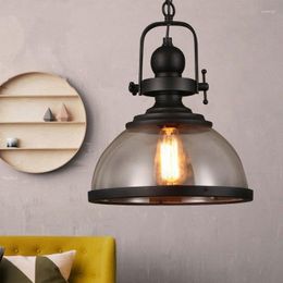 Pendant Lamps The Vintage Iron Lights Loft Industrial Decor Dining Room Kitchen Home Hanging Lamp Clear Glass Aisle Lighting Fixtures