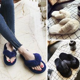 Slippers Winter Women's Home Slides Flat Women House Flip Flops Indoor Floor Shoes Ladies Furry