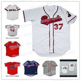 GlaNiK1 Vintage Mens Nashville Sounds Navy Blue White Grey Red Custom Double Stitched Shirts Baseball Jerseys Men Women Youth top quality